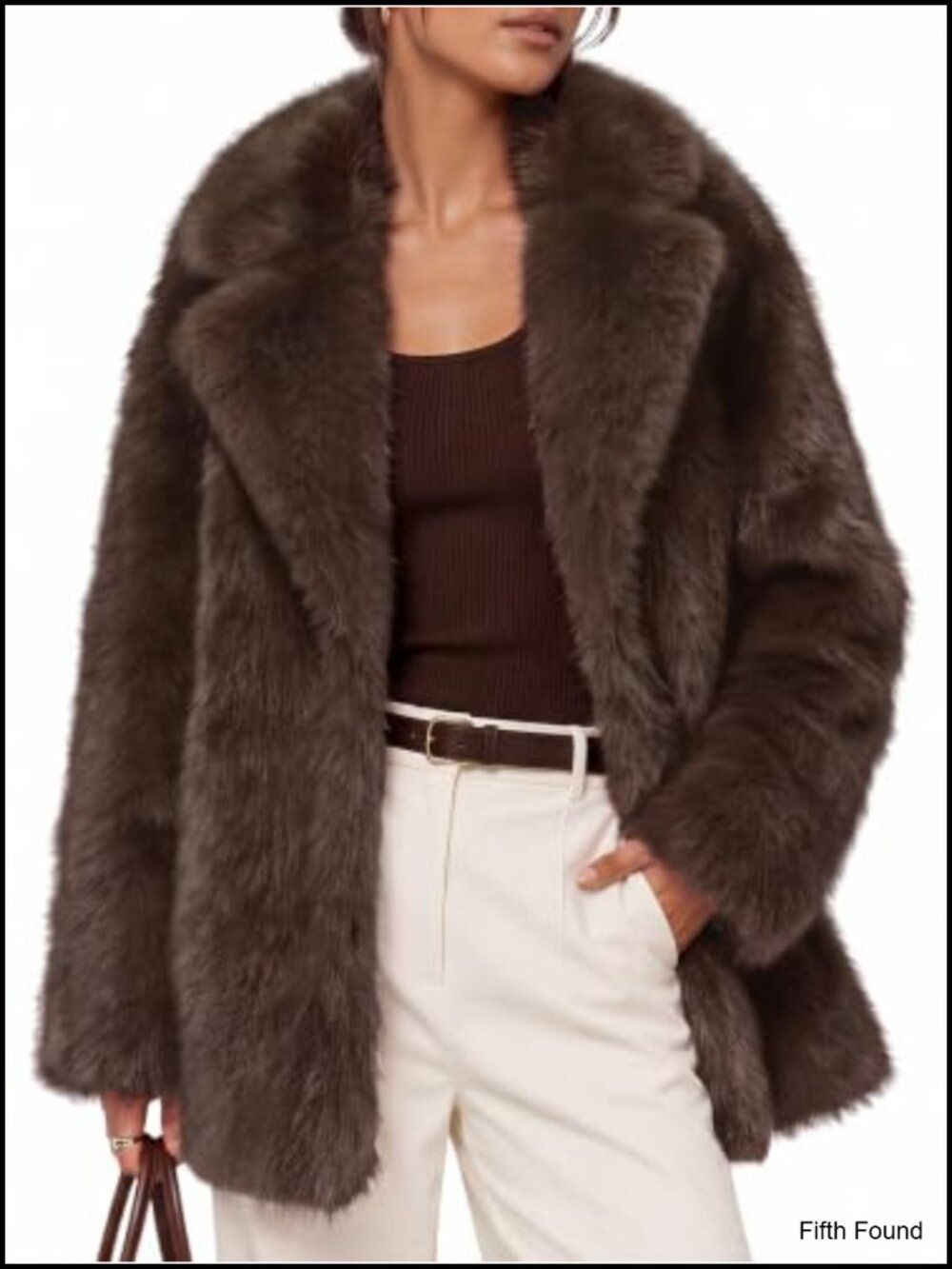 Faux Fur Coat Wide Lapel Open Front Oversized Winter